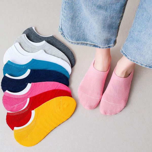 

socks & hosiery 5 pairs/lot women fashion towel bottom boat cotton sport sweat breathes silicone anti-slip invisible sock slippers no show, Black;white