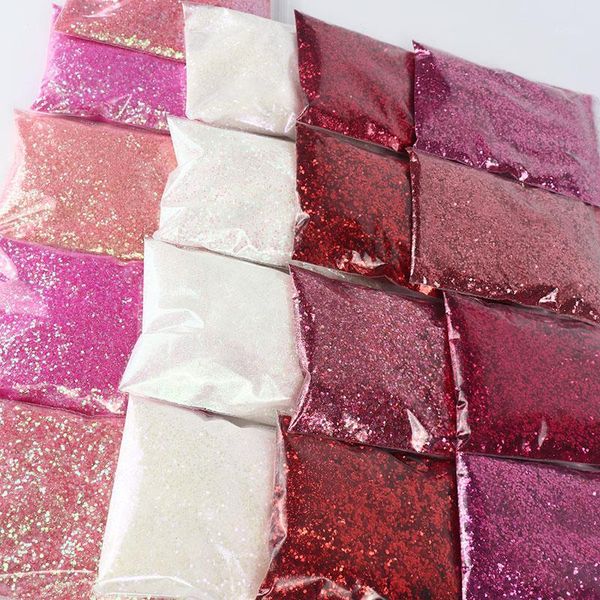 

50g fine powder red series hexagon nail art glitter sequins diy sparkly paillette tips charm pigment flakes gel decorations1, Silver;gold