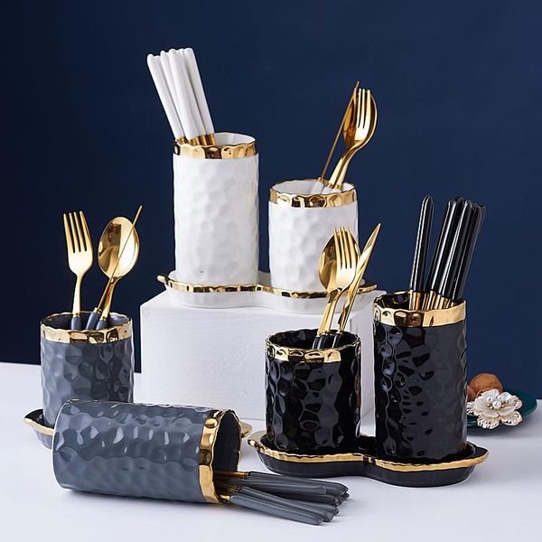 

storage bottles & jars ceramic silverware caddy spoons knives and forks holders utensil steel flatware organizer cylinders tools gadgets
