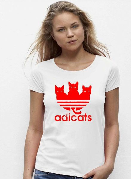 

womens t-shirt adicats addicat addicats adicat, White;black