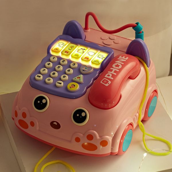 

children toy simulation telephone landline infant puzzle music early education for boys and girls aged 0-1-3
