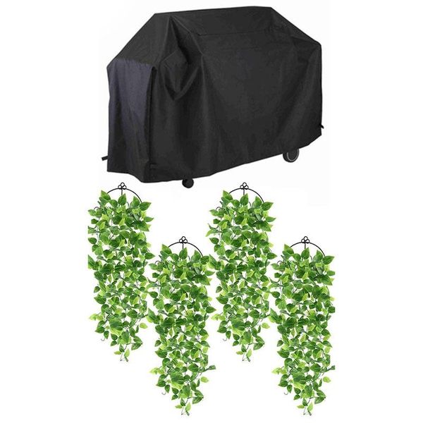 

decorative flowers & wreaths 4pcs artificial hanging plants fake ivy vine with waterproof bbq grill cover barbeque