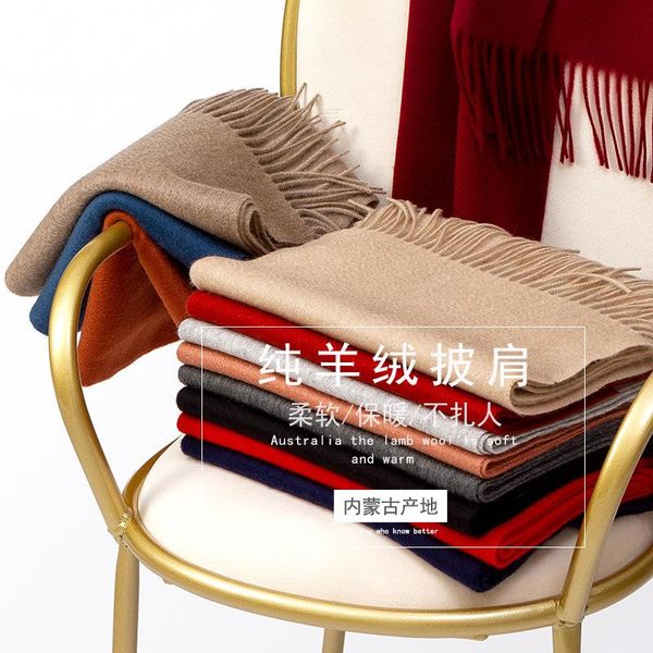 

scarves 100% pure cashmere scarf for women winter long shawl and warp thicken warm echarpe bufanda mujer foulard femme, Blue;gray