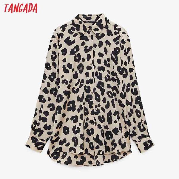 

women retro leopard animal print blouse long sleeve chic female casual loose shirt blusas femininas xn78 210416, White