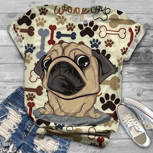 

plus size short sleeve women t shirts 3d animal printed o neck tee v blusas, White