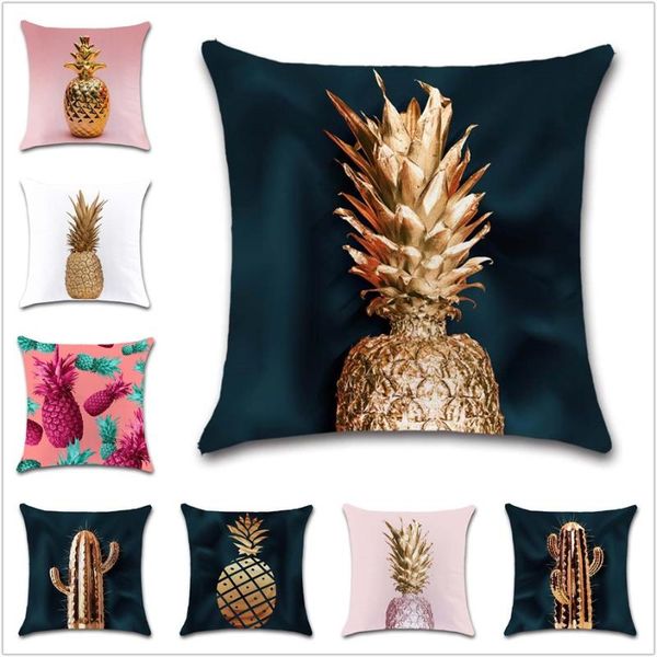 

cushion/decorative pillow pineapple cactus decorative white fabric cushion cover decor chair home sofa coffee shop seat friend kids room gif