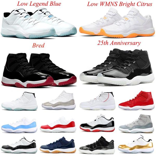 

with box easter 11s bred basketball shoes mens 11 low legend blue wmns bright citrus cap and gown men women sports sneakers 5.5-13