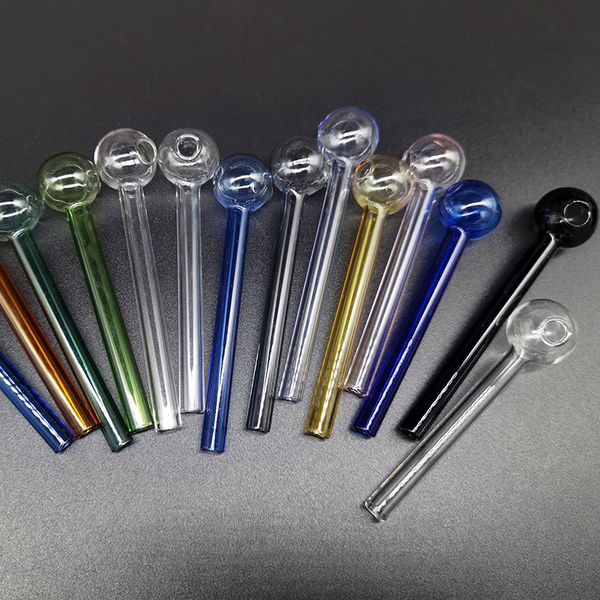 Großhandel 4 Zoll 4,2 Zoll bunte Pyrex-Glas-Ölbrennerpfeife Rauchrohr Tabak Kräuteröle Nägel Wasser Handpfeifen Tolle Röhren Nagelspitzen VS Bongs