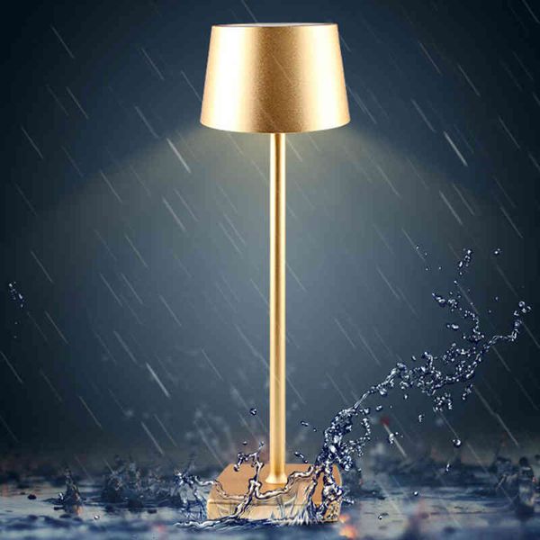 

table lamps led aluminum alloy waterproof desk lamp touch dimming rechargeable metal for bar living room reading book light eejf
