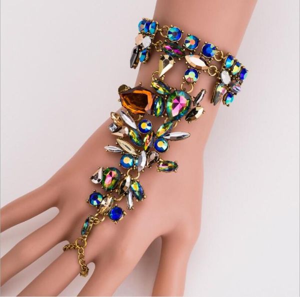 

charm bracelets 2021 europe and the united states foreign trade hand anklet exaggerated bracelet, Golden;silver