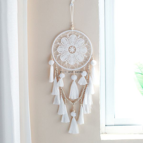 

wer Wood Bead Tassel Tapestry Handmade Pendant for Window Wind Chimes Wall Car Hanging Home Decor