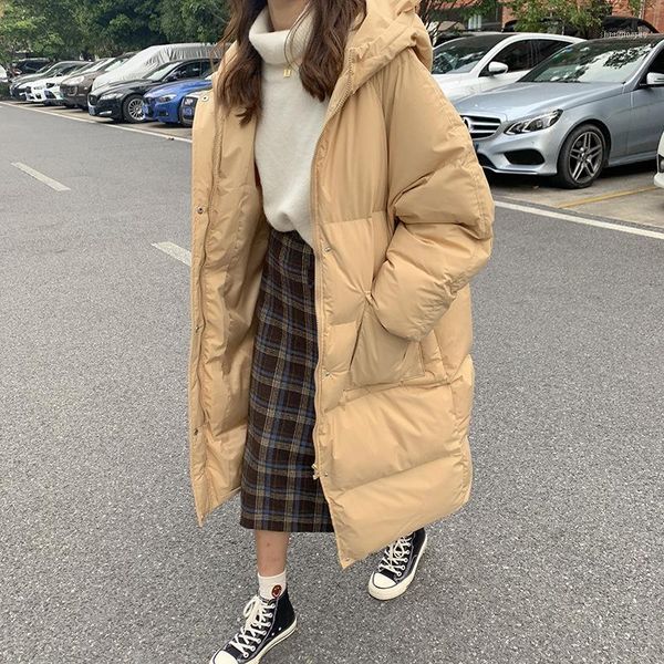 

non-removable hooded long cotton clothing 2021 winter korean version plus thick warm coat woman1, Black