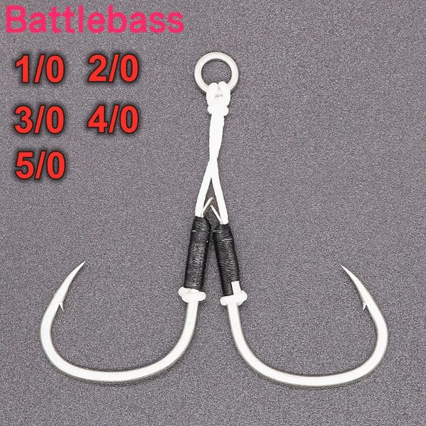 

slow jig hook 1/0 2/0 3/0 4/0 5/0 metal assist with antirust coating stainless steel solid ring fishing hooks