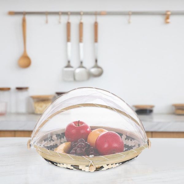 

storage baskets 1pc food basket serving mesh bamboo tent for home