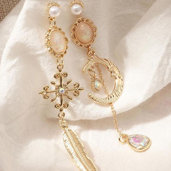 

long section hollow out asymmetrical earring geometric fashion stud earrings trendy, Golden;silver