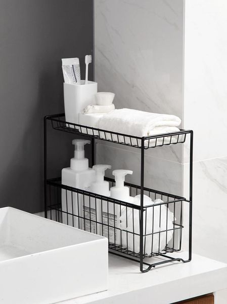 

home cabinet rack kitchen layered seasoning household sink push and pull drawer-style finishing storage bottles & jars