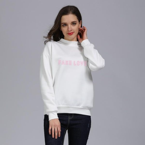 

women's hoodies & sweatshirts women fake love spring/autumn fashion turtleneck sweatshirt harajuku letter printing fans support cool pu, Black