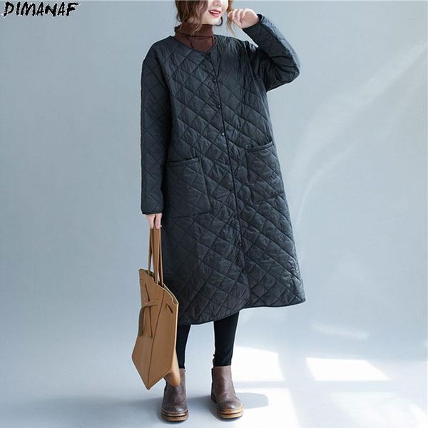 

plus size coats women wadded jacket plaid long cotton-padded female outerwear black casual loose down women's jackets, Black;brown