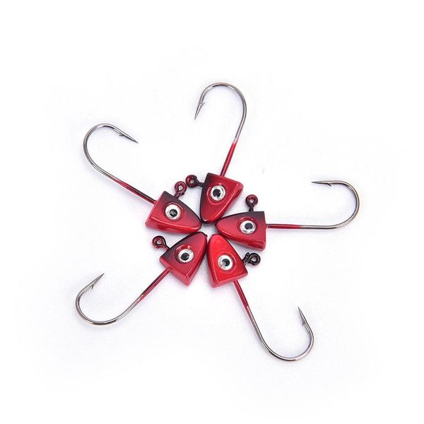 

fishing hooks 5pcs hook shape lead soft bait worm road sub accessories 3d eyes tackle crankbaits lure barbed