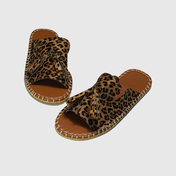 

slippers woman leopard women casual beach shoes lady comfortable flats female tassel sewing slides women's footwear plus size 43 23rm, Black
