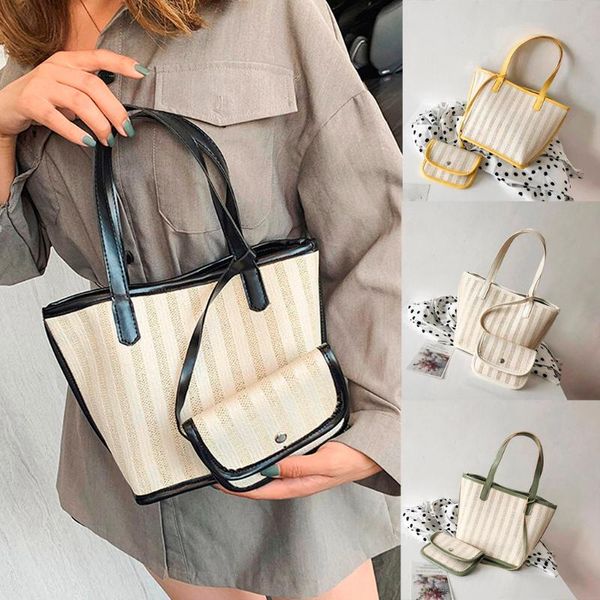 

shopping bags tote female big bag fashion stripe ladies large capacity canvas shoulder sac courses reutilisable