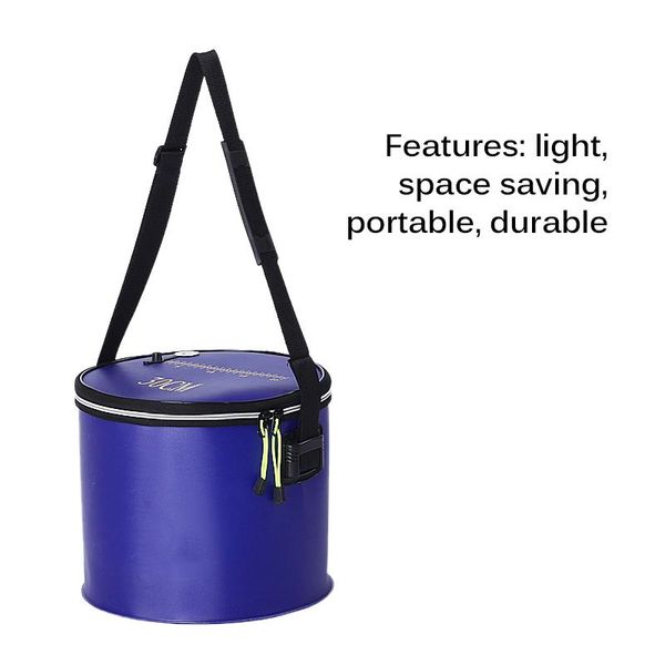 

folding fishing bucketed portable eva bag live fish box camping water container pan basin tackle storage accessories