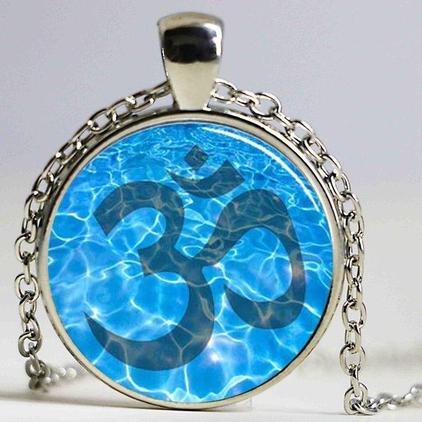 

namaste necklace , om yoga pendant, zen jewelry for gift pendant necklaces, Silver
