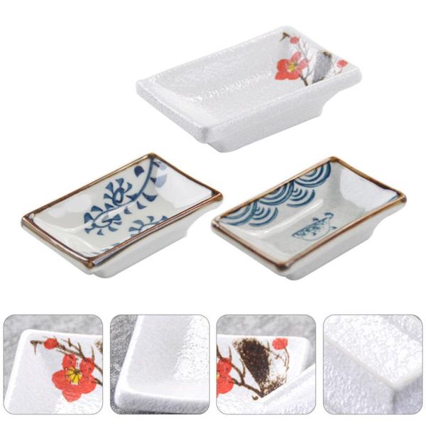 

dishes & plates 3 pcs ceramic sauce dish hand painted seasoning condiment storage