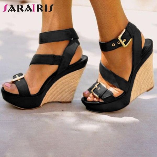 

summer heels sandals 2021 arrival ins extrem high wedges women cool street platform shoes woman1, Black