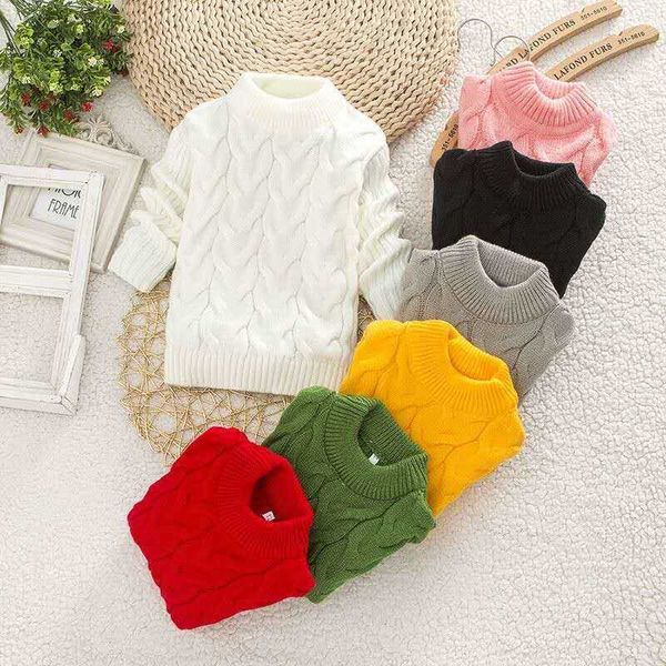 

spring autumn knitted sweater girls children clothes girl solid toddler boy sweater y1024, Blue