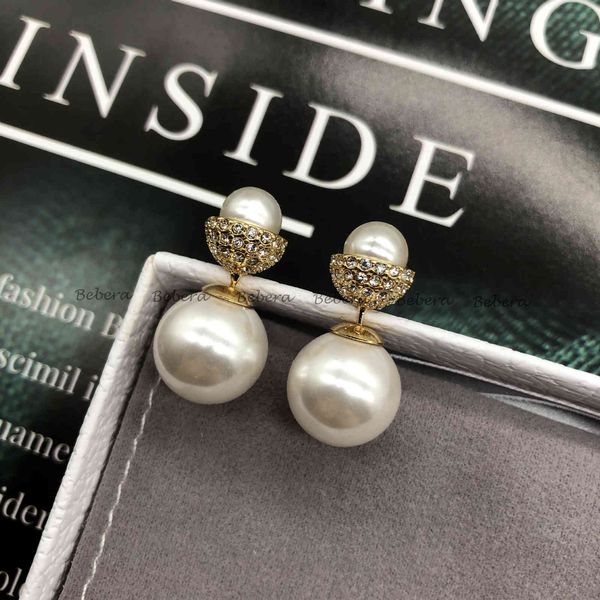 

special offer 75%off outlet 2021 new size pearl earrings small fragrance half circle full earrings, Golden