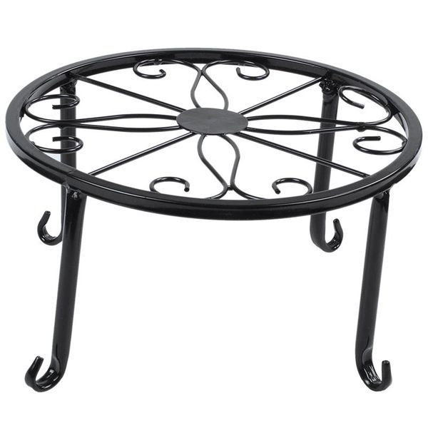 

12-inch heavy pot plant stand, set of 2, art forged trivet, solid iron holder, decorative garden black planters & pots