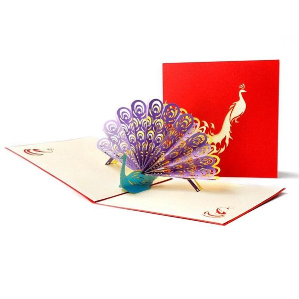 

up card for get well mother's day colourful peacock birthday thank you greeting cards
