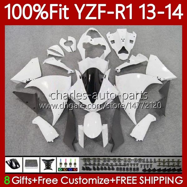 OEM Body Kit für Yamaha YZF-R1 YZF1000 YZF R 1 2013–2014 Moto All White Karosserie 97Nr