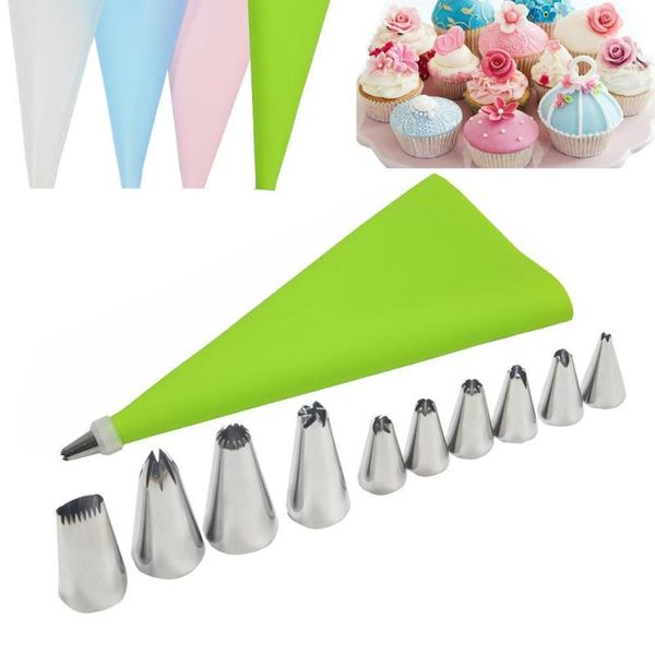 

baking & pastry tools 10pc head mounted flower kit eva converter pacifier tool supplies metal cakes cake lace bico de confeitar