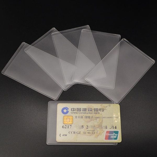 

card holders waterproof protect transparent cover scrub pvc cardholder case, Brown;gray