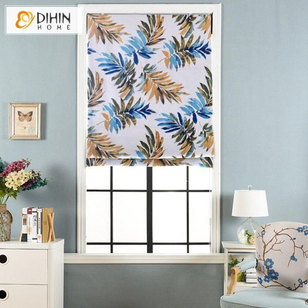 

blinds dihin home natural pastoral printed leaf roman customized roller blind window treatment