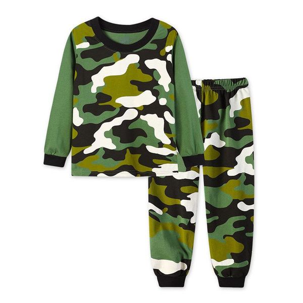 

pajamas 2-7years children sleepwear baby nightwear pyjamas kids homewear camouflage long sleeve cotton boys sets clothes, Blue;red
