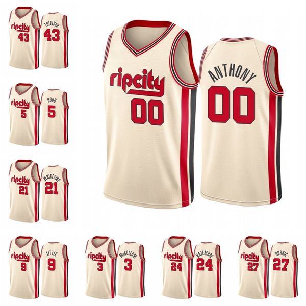

portland trail blazers men anthony tolliver c.j. mccollum carmelo anthony hassan whiteside jusuf nurkic kent bazemore jerseys, Black