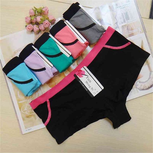 Senhoras Sexy Senhoras Casual Confortável Confortável Boxer Shorts Culotte Femme Calcinha de Segurança Sexy Lingerie Roupa interior Boyshort (6 pcs) 210730