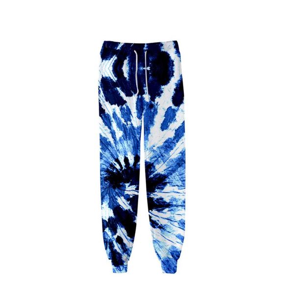 

tie dye colorful loose trousers jogging pants lace up elastic waist casual fitness women mens sportswear men's, Black