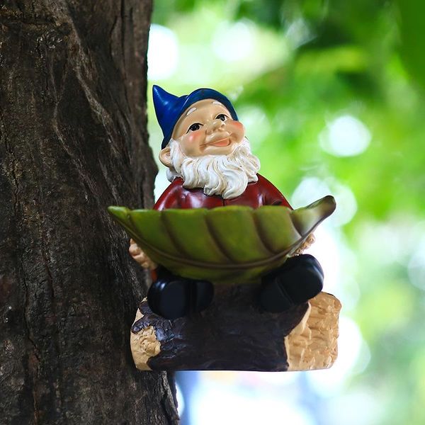 

garden decorations dwarf bird feeder tree decor outdoor,hanging statues, seed birdfeeder hugger sculpture, whimsical
