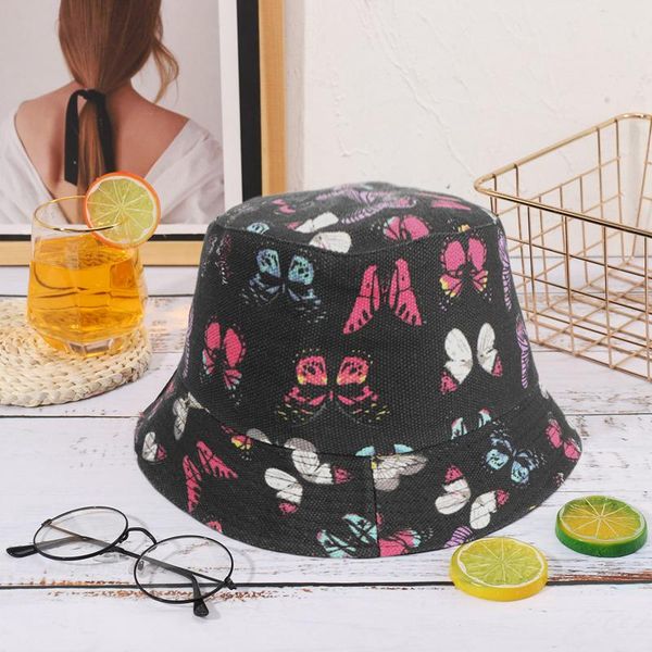 

wide brim hats 2021 trend butterfly print bucket outdoor for women panama fishing hat hip hop dance cap special gift friends, Blue;gray