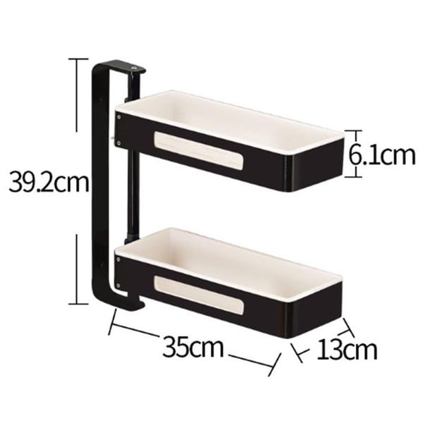 

bathroom shelves space aluminum kitchen rack holders punch-rotatable 2-layer wall hanging seasoning shower multifunction stora