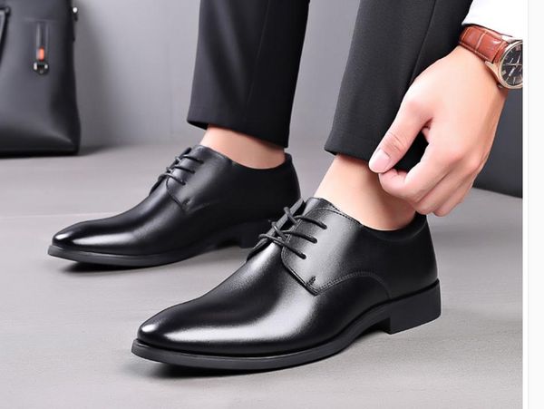 

men's shoes in spring and autumn low heel round head @p30, Black