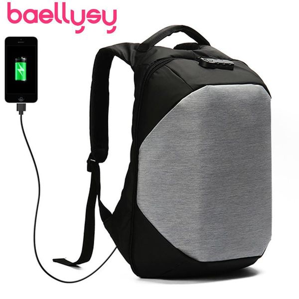

backpack waterproof shockproof lapbag school bags for teenage anti theft usb large business travel men sac a dos