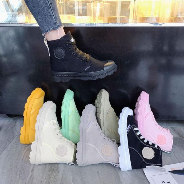 

spring/autumn women boots ankle canvas high-platform fashion sneakers shoes woman lace-up, Black