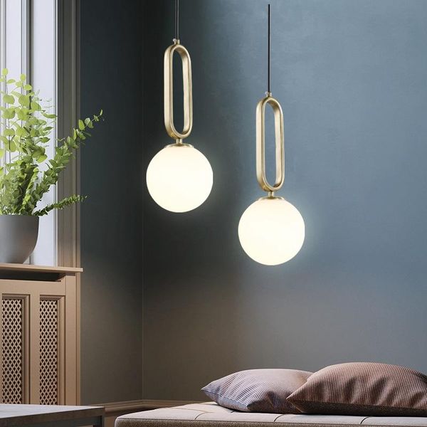 

pendant lamps nordic led glass ball lights kitchen hanging cafe restaurant living room bedside bedroom loft decor light fixtures