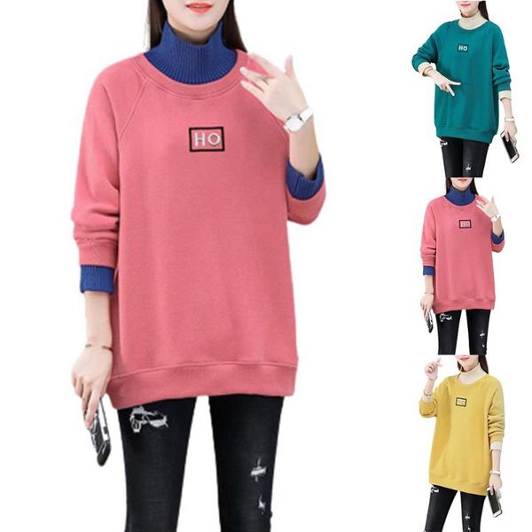 

women's hoodies & sweatshirts sweet womens thicken pullovers plush waist slim yellow winter warm long sleeve sweatshirt pullover, Black