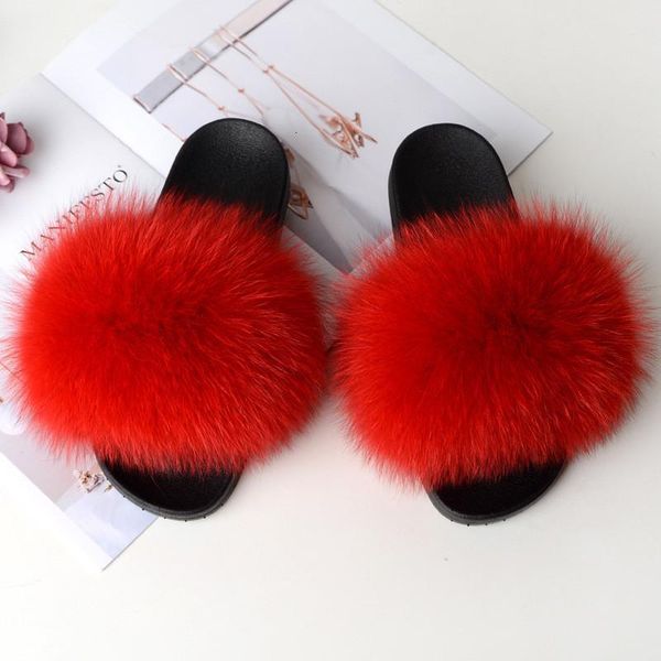 

slippers summer women solid color fur ladies flip flops female furry slides girl's cute fluffy house shoes plush sandals x7tq, Black